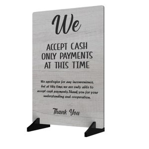 Cash Only Payments Sign: White Aluminium Composite A4 - Etsy