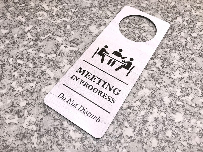 Do Not Disturb Door Hanger - Meeting in Progress - Etsy