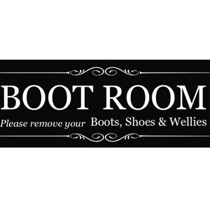 Boot Room Black and White Door Sign