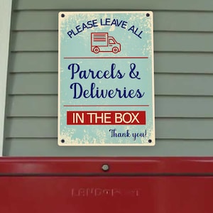 Parcel & Delivery Box Rustic Sign