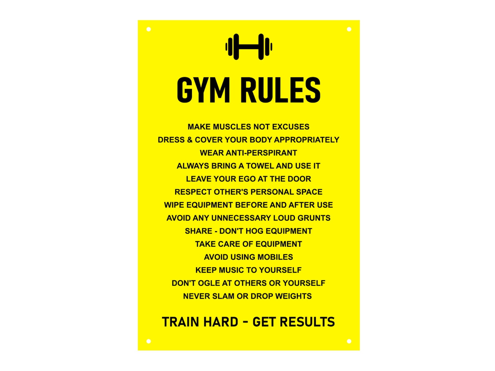 Gym Rules Etiquette Sign Plaque Notice Etsy