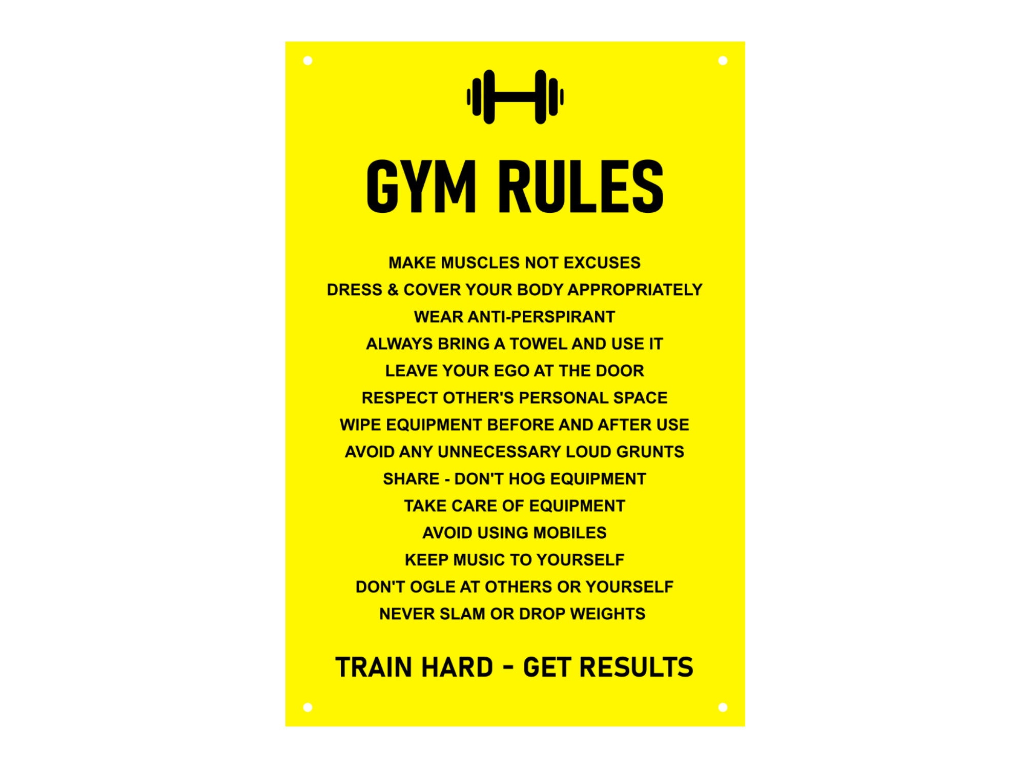 Gym Rules Etiquette Sign Plaque Notice Etsy