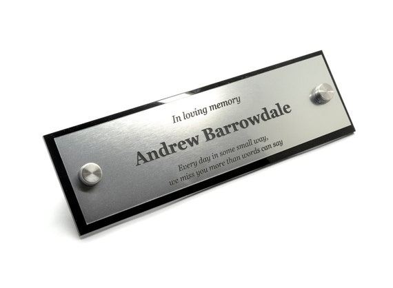Bench Memorial family Engraved,Personalised marble effect Plaque