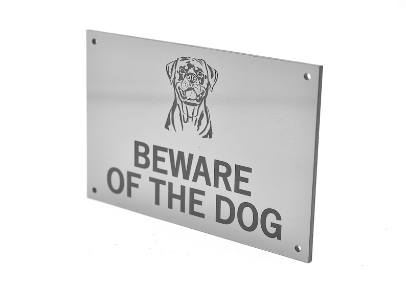 Beware of the Dog / Dogs Sign, Warning Notice Various Breeds, Gold, Silver, Copper image 2