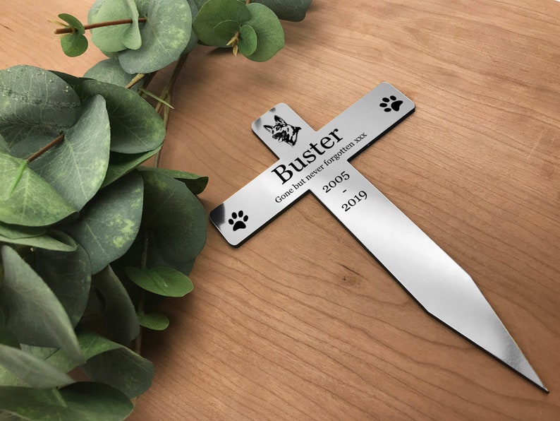 Pet Dog Memorial Engraved Cross Personalised Etsy UK
