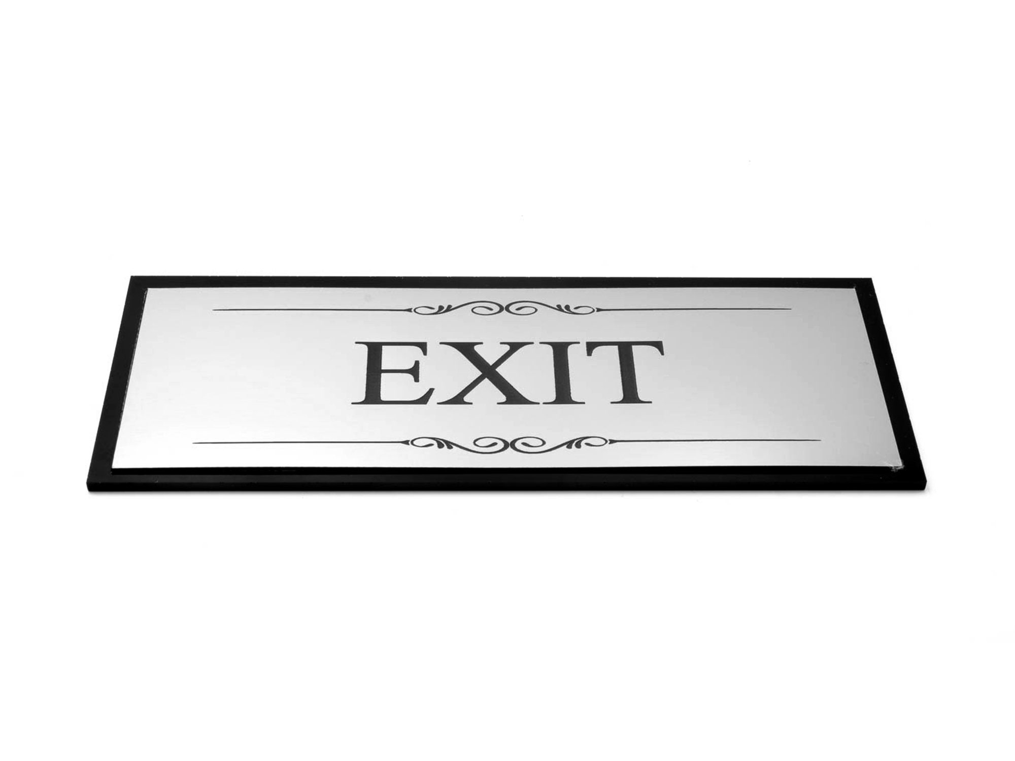 Exit Door Sign Adhesive Plaque Stylish Metallic Silver and | Etsy