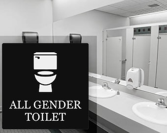 All Gender Toilet Adhesive Sign Notice