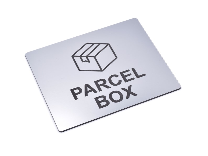 Parcel Box Sign: Adhesive Notice Sticker, Metallic Silver/gold/black ...