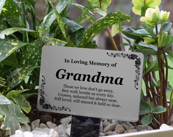Engraved Grandma Memorial Plaque Stake