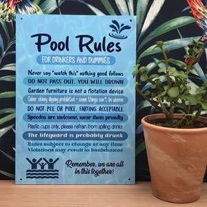 Pool Rules Schild, Neuheit Geschenk Bild 5