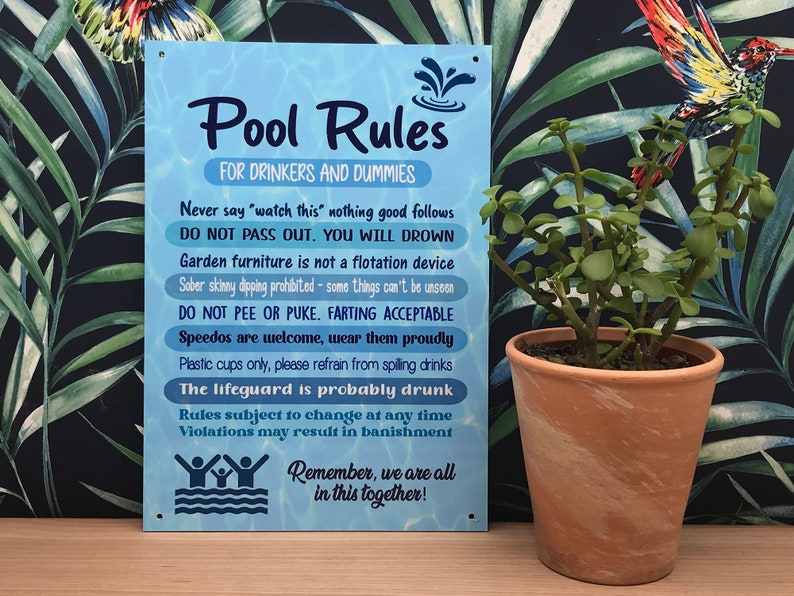Pool Rules Schild, Neuheit Geschenk Bild 5