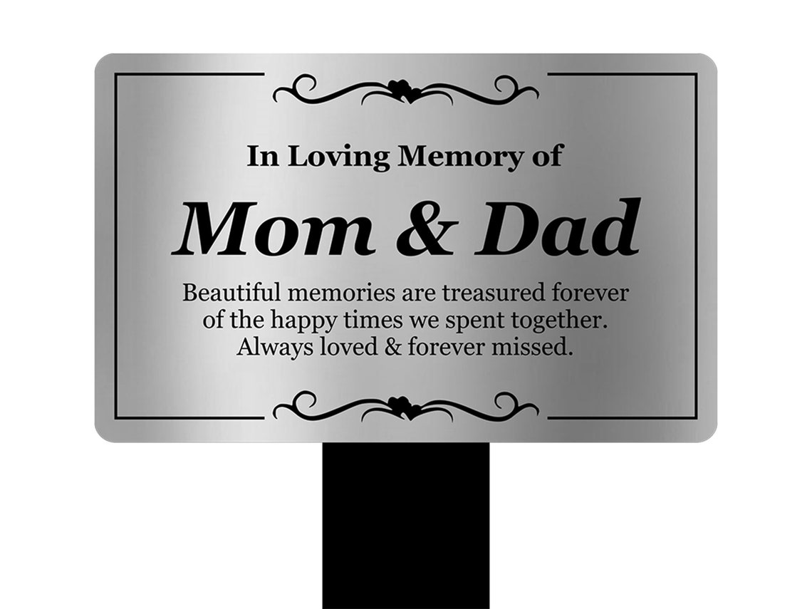 In Loving Memory Of Mom & Dad Outdoor memorial with engraved Etsy