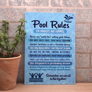 Pool Rules Schild, Neuheit Geschenk Bild 2