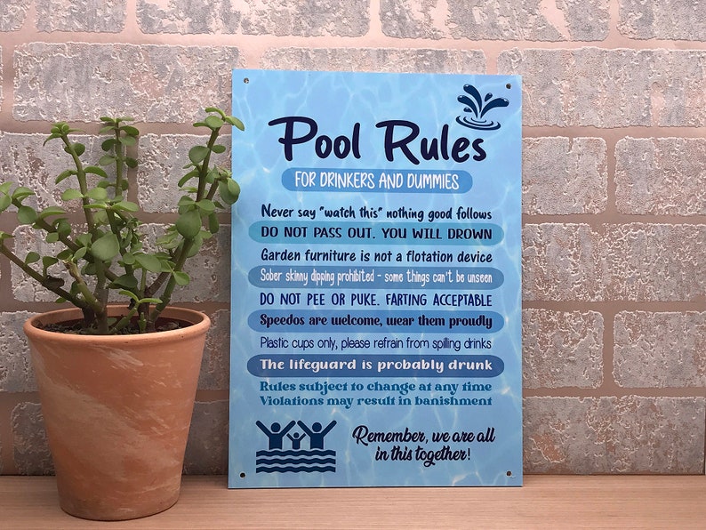 Pool Rules Schild, Neuheit Geschenk Bild 2