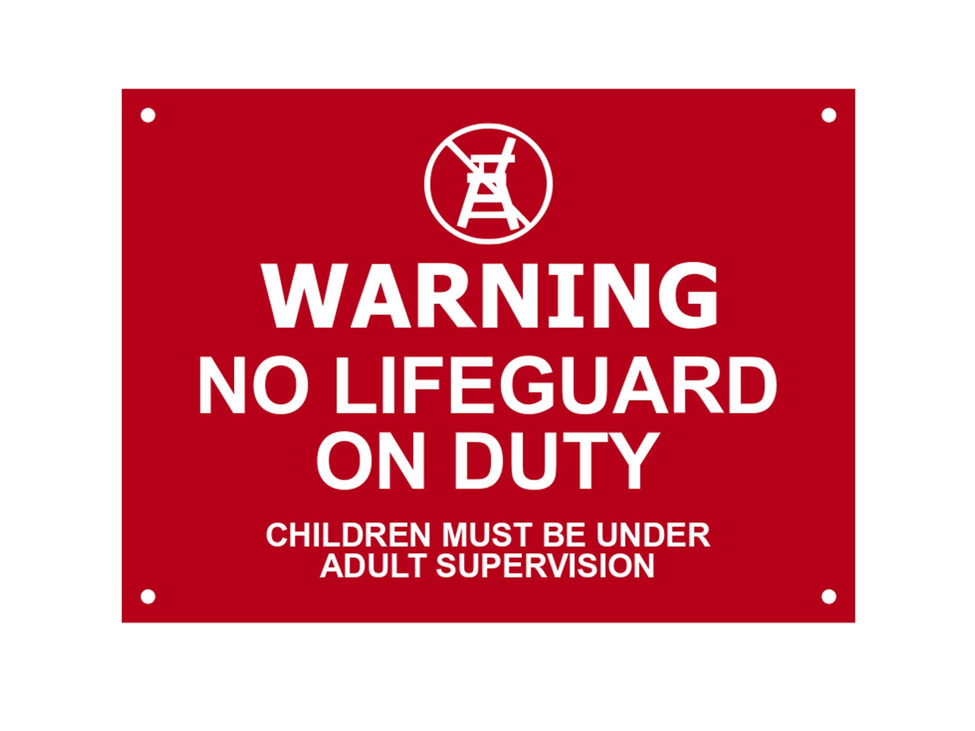 No Lifeguard on Duty Sign Notice Warning Indoor / Outdoor Etsy UK