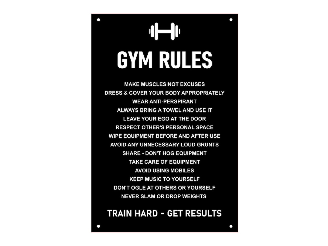 Gym Rules Etiquette Sign Plaque Notice Etsy Hong Kong