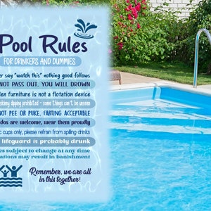 Pool Rules Schild, Neuheit Geschenk Bild 3