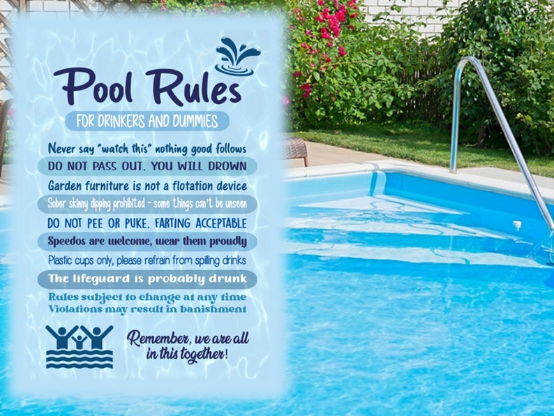 Pool Rules Schild, Neuheit Geschenk Bild 3