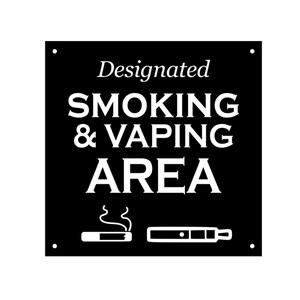 Designated Area, Sign - Ideal for pubs, hotels, cafes, parks, holiday complex, Interior and Exterior, with drill holes