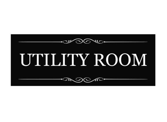 Utility Room Black and White Door Sign Size 19.5cm X 7cm | Etsy