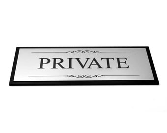 Private Door Room Sign, Adhesive Plaque