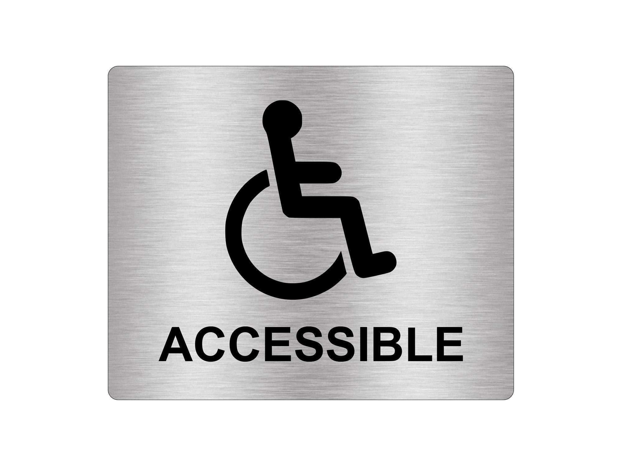 Wheelchair Accessible Sign: Silver Acrylic Adhesive (12cm X 10cm) - Etsy, image size:2000x1500