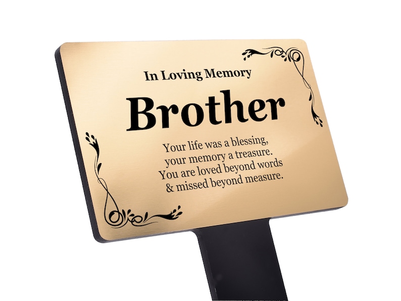 Engraved Brother Memorial Plaque Stake Etsy