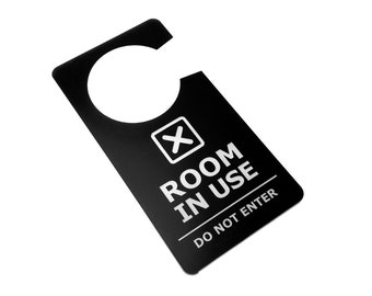 Room In Use, Room Vacant, Do Not Disturb - Stylish Black and White Acrylic Door Sign - for Home, Business, Office, Corporate, Meeting