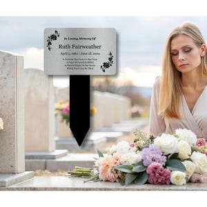 Personalised Memorial Stake - Plaque, Grave Marker, Outdoor Garden Waterproof - Silver, Copper, Gold Colour