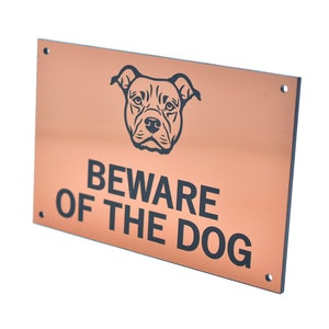 Beware of the Dog / Dogs Sign, Warning Notice Various Breeds, Gold, Silver, Copper image 3