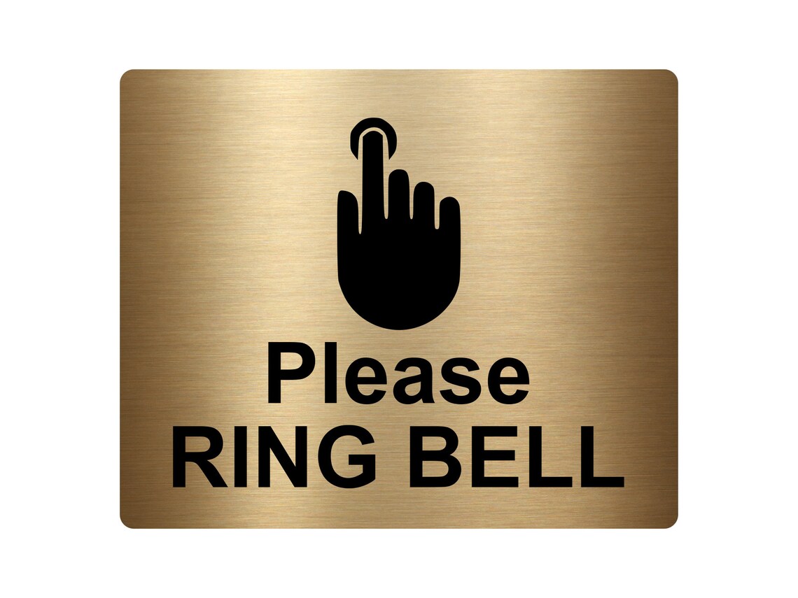 Please Ring Bell Sign Adhesive Sticker Notice SILVER / GOLD / Etsy