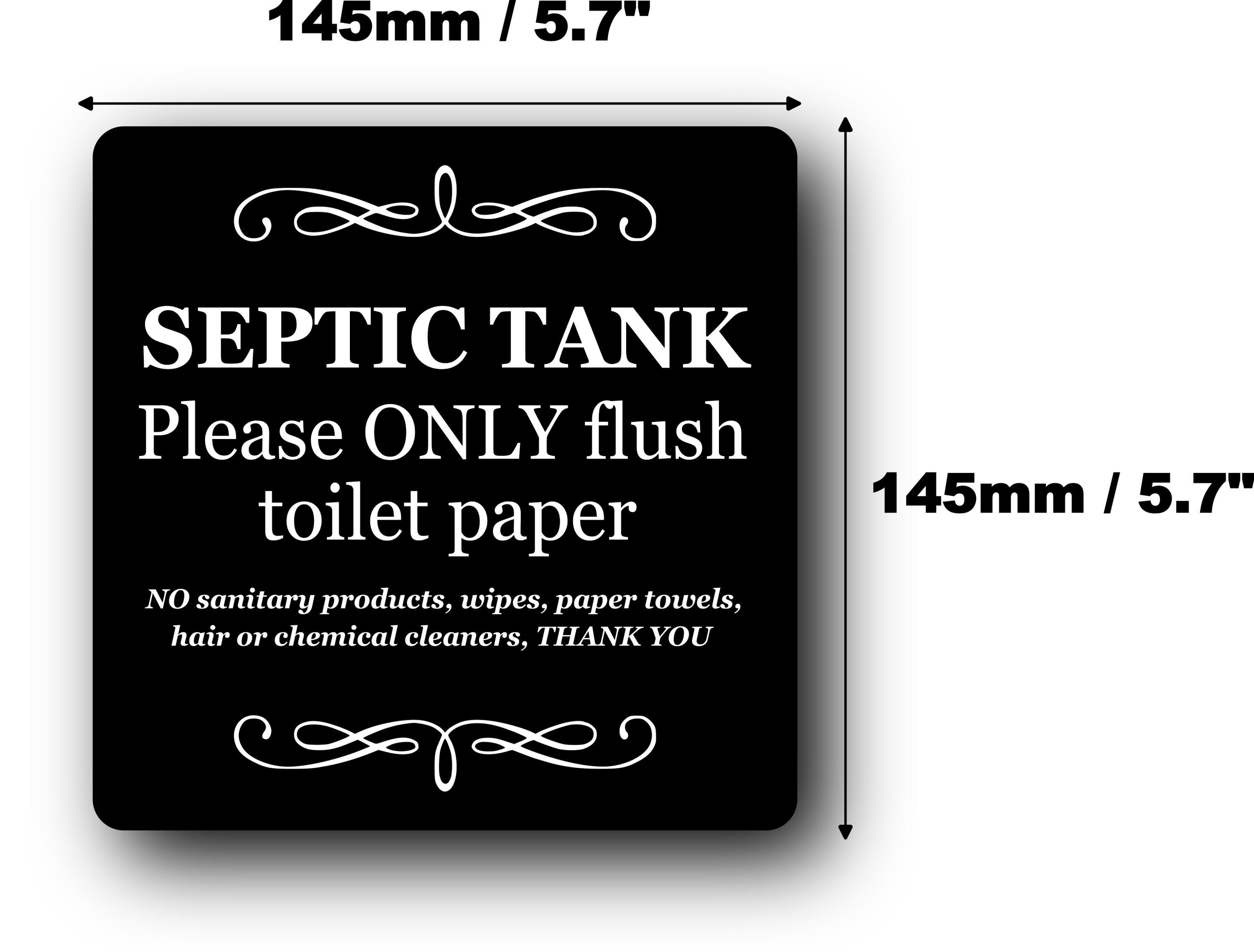 Septic Tank Bathroom Sign - Acrylic 'Toilet Paper & Natural Waste Only' Sign With Adhesive & Stand - View #5