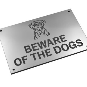 Beware of the Dog / Dogs Sign, Warning Notice Various Breeds, Gold, Silver, Copper image 5