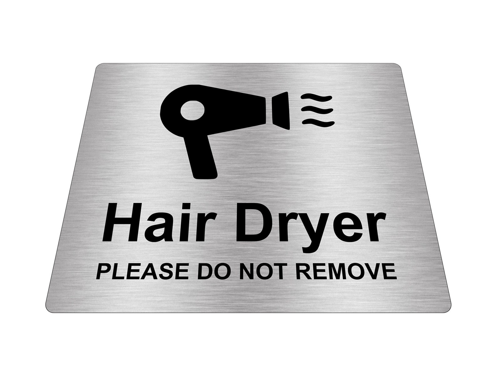 Hair Dryer Sign Adhesive Sticker Notice Metallic Silver Etsy