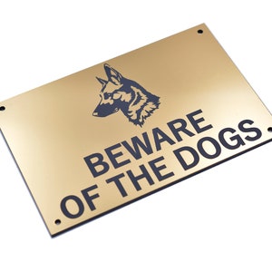 Beware of the Dog / Dogs Sign, Warning Notice Various Breeds, Gold, Silver, Copper zdjęcie 4