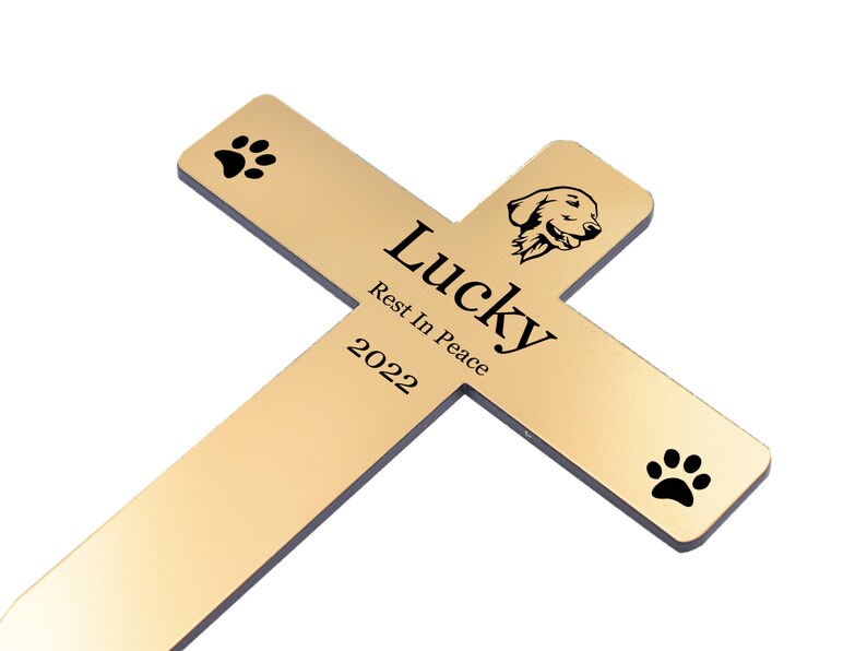 Pet Dog Memorial Engraved Cross Personalised - Etsy UK