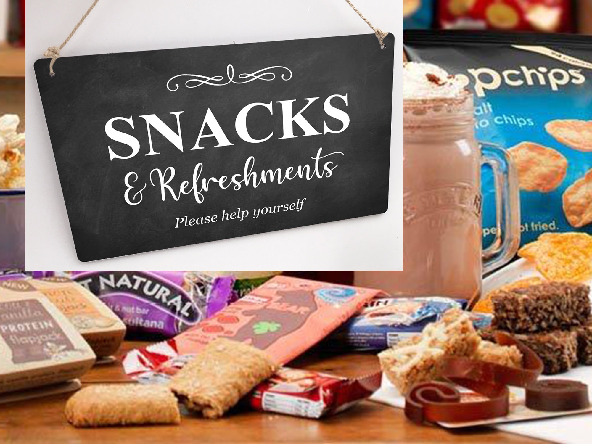 Snacks & Refreshments Hanging Sign Guest Notice Etsy