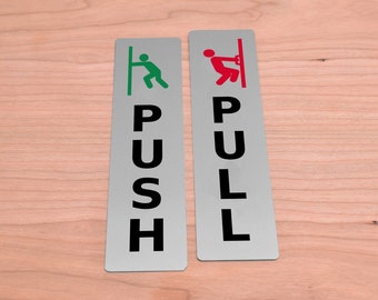 Push & Pull Adhesive Door Signs - set of 2