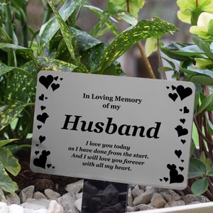 Engraved Husband Memorial Plaque Stake