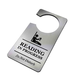 Lesung läuft, bitte nicht stören - generisches Silber, Zimmertürschild, ideal für den Einsatz zu Hause oder als Neuheitsgeschenk