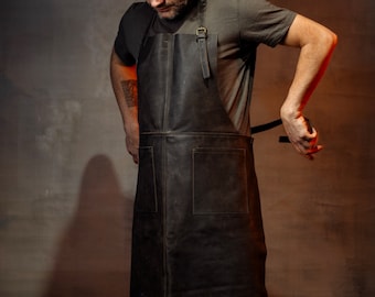 Custom Leather Apron for Men – Lightweight and Adjustable for BBQ, Cooking and Woodworking