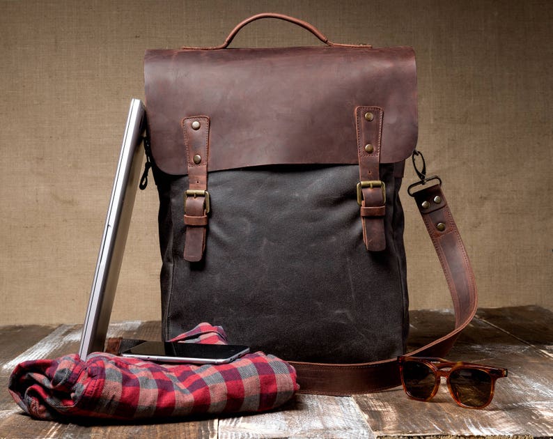 Sac de toile Ciré sac à dos homme sac à dos ciré sac à - Etsy France