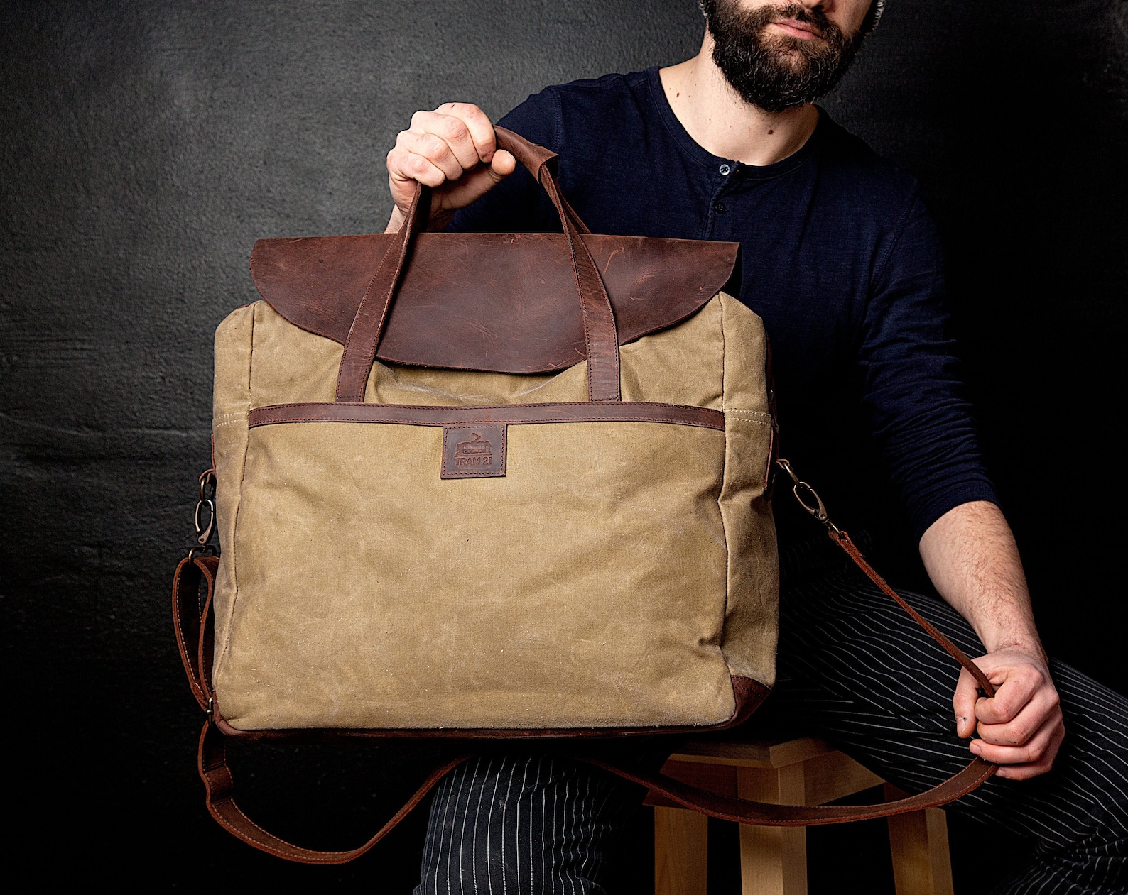 Canvas Laptop Bag Men Bag Waxed Canvas Bag Men Laptop Bag Etsy