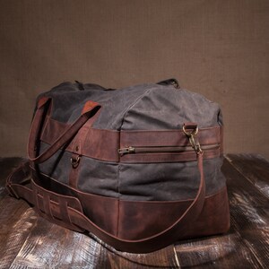 Mens Weekender Bag, Travel Bag for Men, Canvas Weekender, Mens Travel Bag, Handmade by Real Artisans image 2