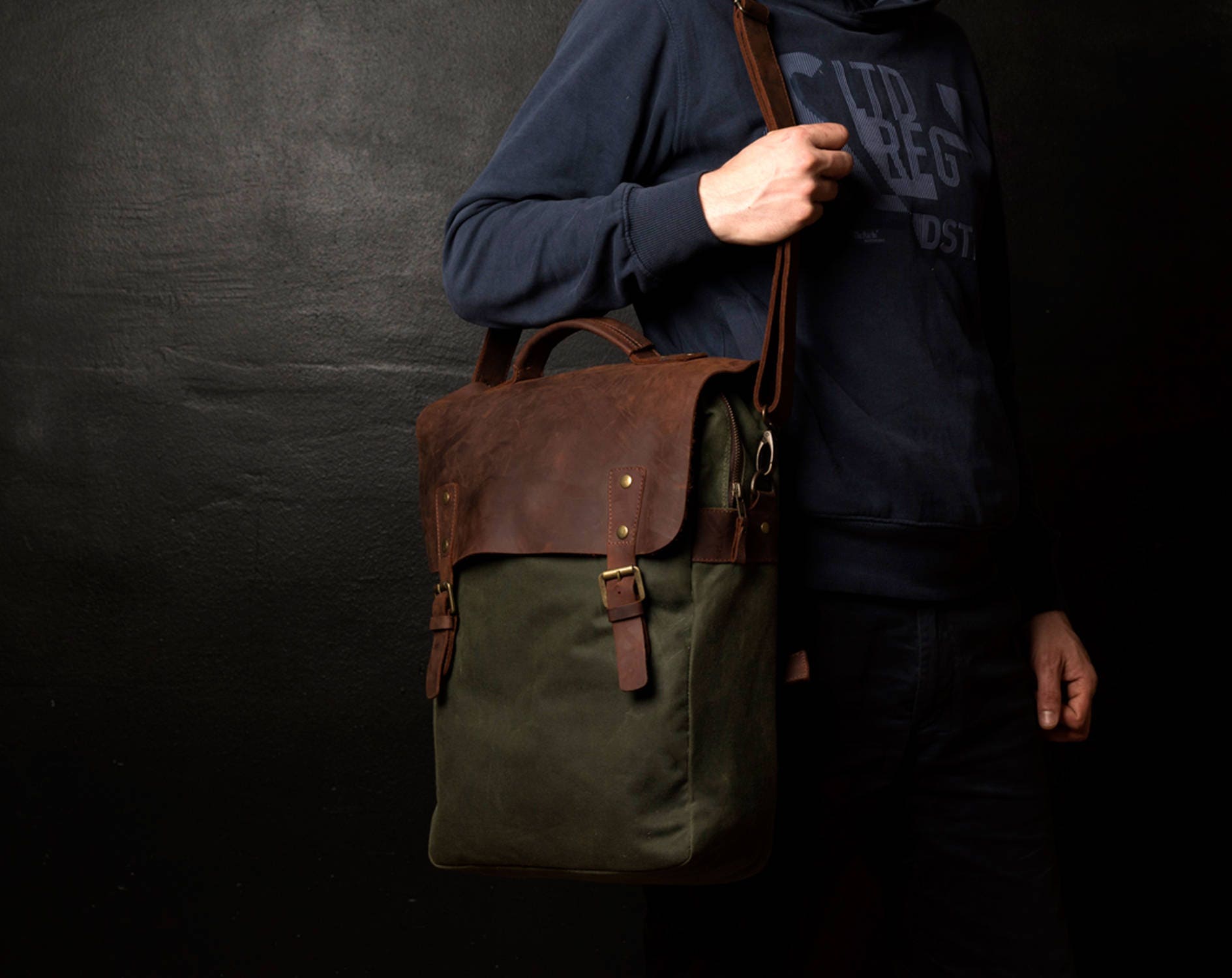 Waxed Canvas Rucksack, Travel Rucksack, Waterproof, Leather Rucksack ...