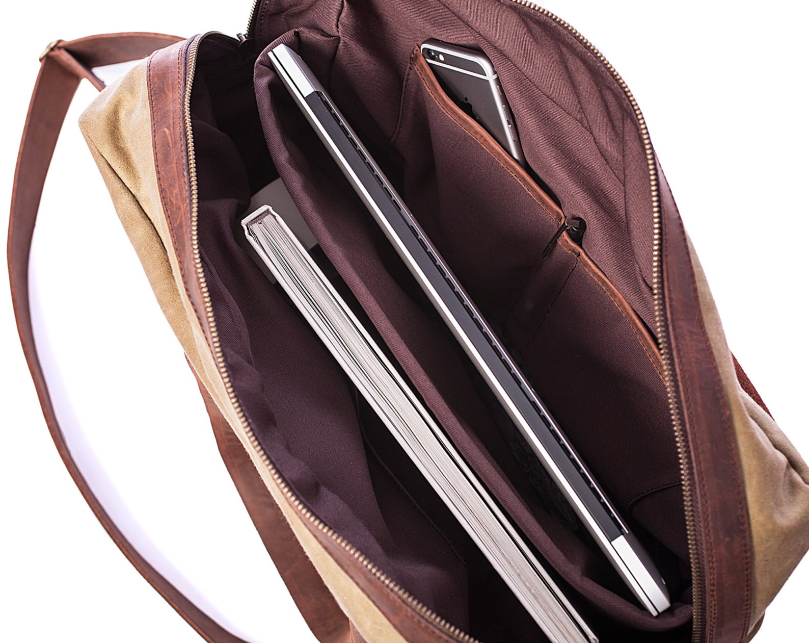 Canvas Laptop Bag Men Bag Waxed Canvas Bag Men Laptop Bag Etsy