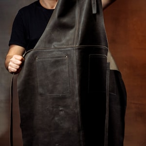 Workshop Leather Apron for Men, Custom Bbq Grill Apron, Chef Cooking and Kitchen, Adjustable, Lightweight Apron for Carpenters image 6