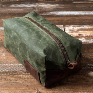 Trousse de toilette pour homme, Trousse de toilette en cuir, Trousse de toilette pour homme, Pochette cirée, Fait main par de vrais artisans