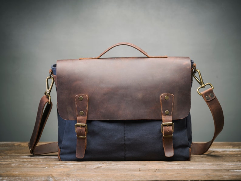 Canvas Laptop Bag Man Men Bag Waxed Canvas Bag Laptop Bag Etsy