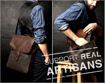 Mens Shoulder Bag, Mens Handbag, Handbag with Shoulder Strap, Canvas Shoulder Bag, Waxed Canvas Handbag
